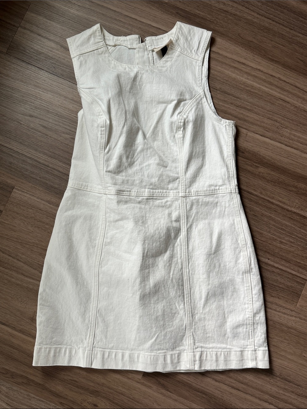 Universal Thread White Sleeveless Denim Mini Dress